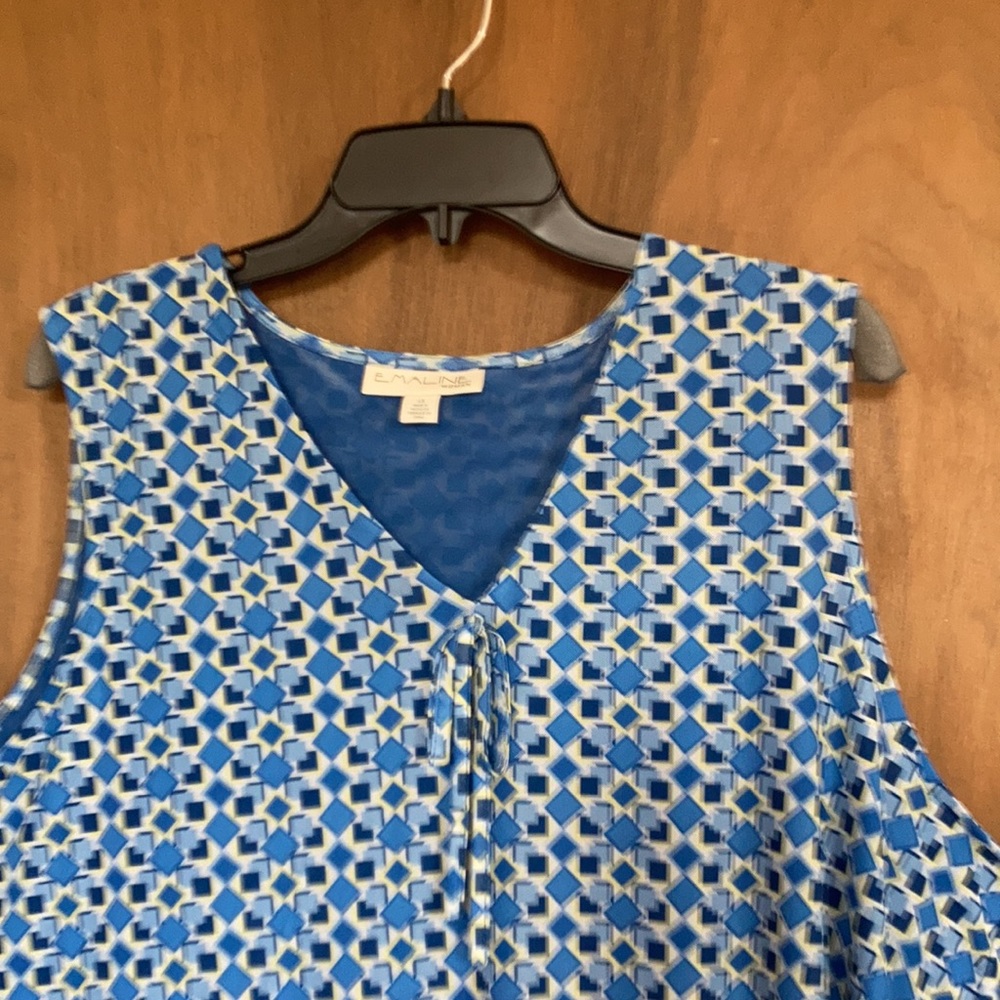 Emaline top sleeveless abstract geometric print w stretch casual office 1X  3X - Picture 13 of 17